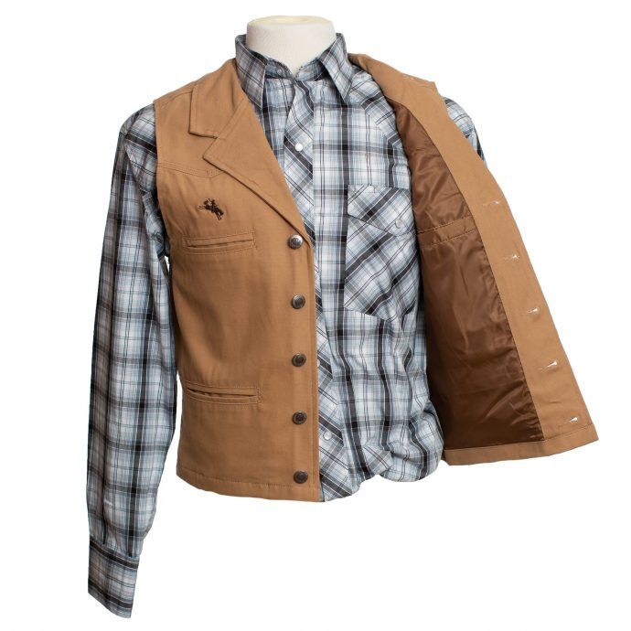 Wyoming Traders Men's Bronco Canvas Vest in Tan
