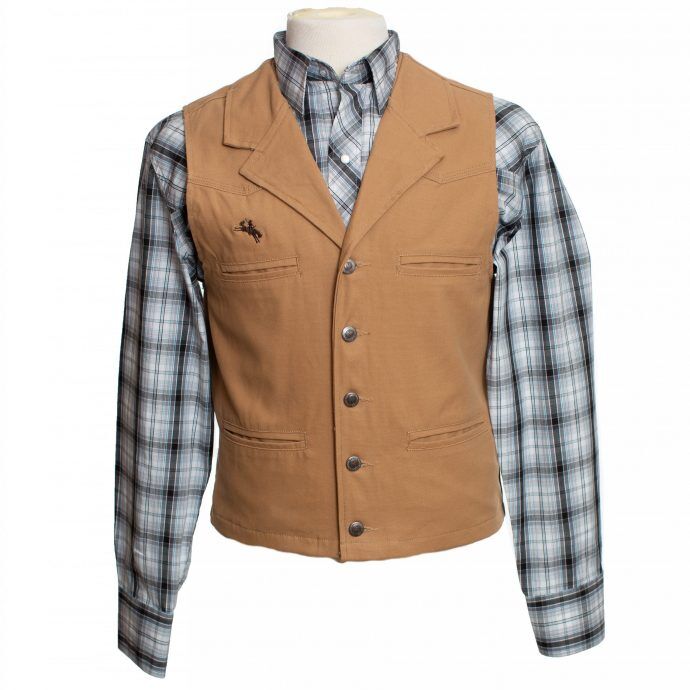 Wyoming Traders Men's Bronco Canvas Vest in Tan
