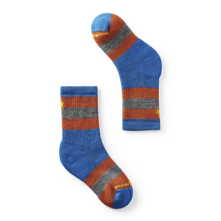 Smartwool Kids' Hike Striped Crew Socks in Laguna Blue
