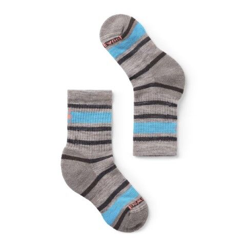 Smartwool Kids' Hike Striped Crew Socks in Fossil