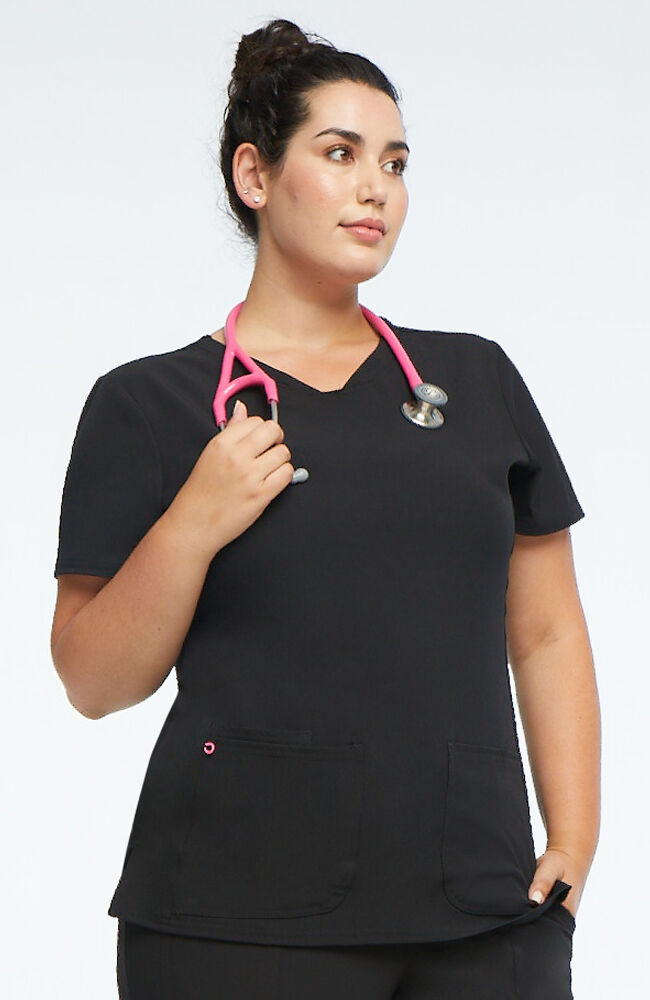 Heartsoul Women's Pitter-Pat V-Neck Solid Scrub Top