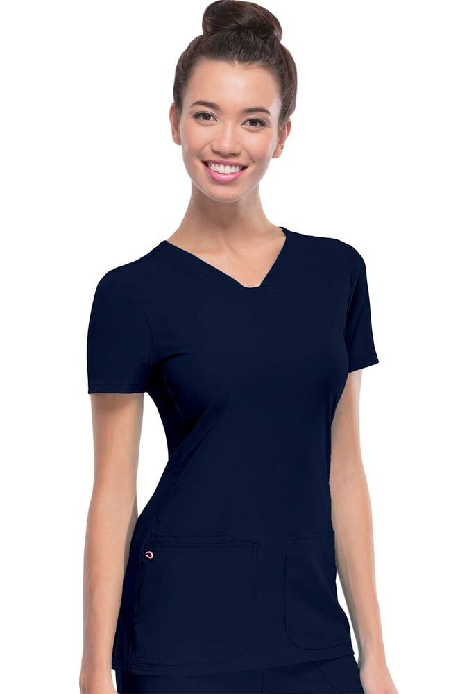 Heartsoul Women's Pitter-Pat V-Neck Solid Scrub Top