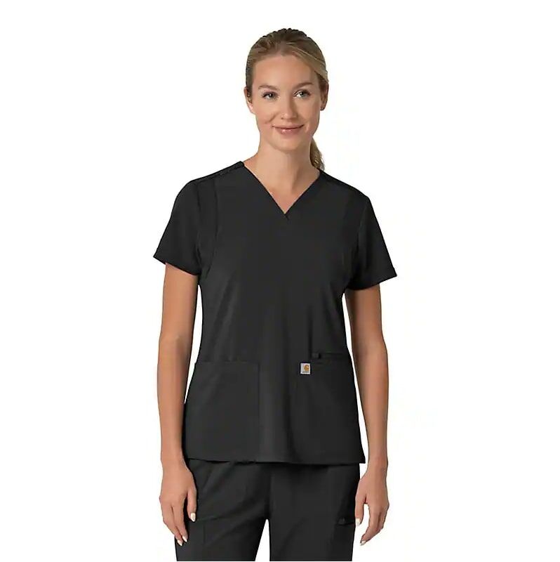 Carhartt Women's Force Cross-Flex Flex Panel V-Neck Scrub Top