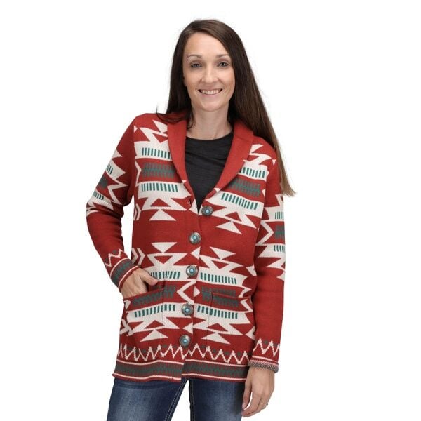 Cotton & Rye Outfitters Women's Aztec Stone Concho Button Cardigan