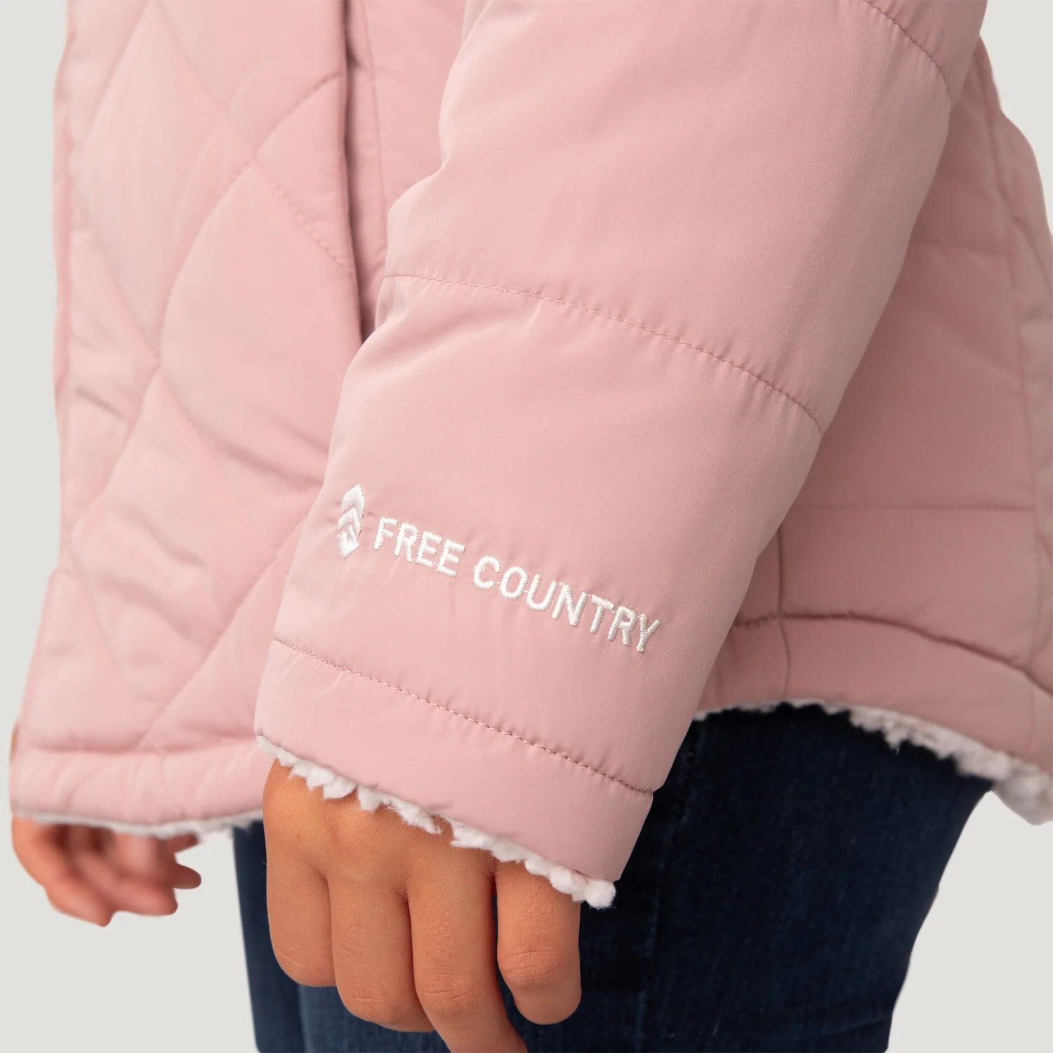 Free Country Girl's Stratus Lite Reversible Jacket in Cameo Pink