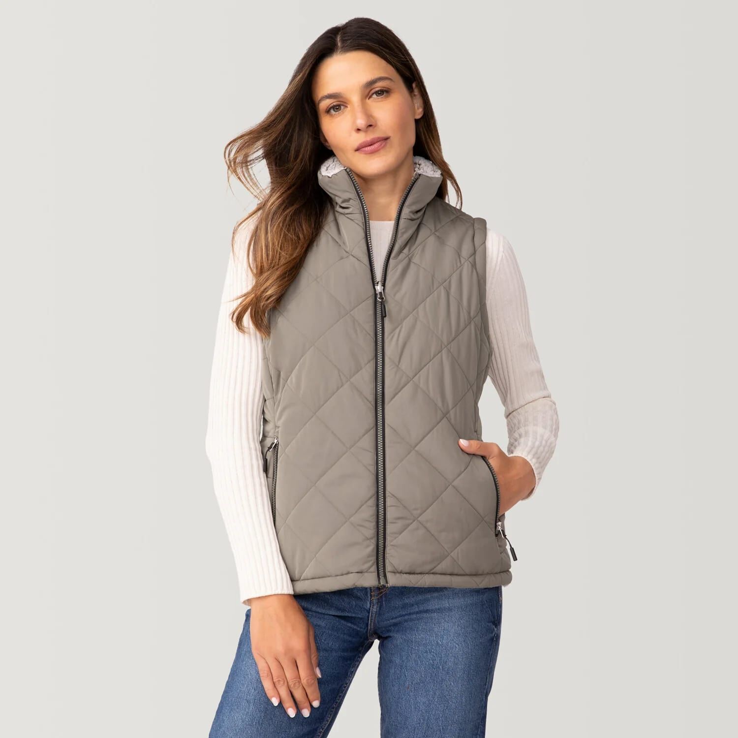 Free Country Women's Expedition Stratus Lite Reversible Vest in Camel