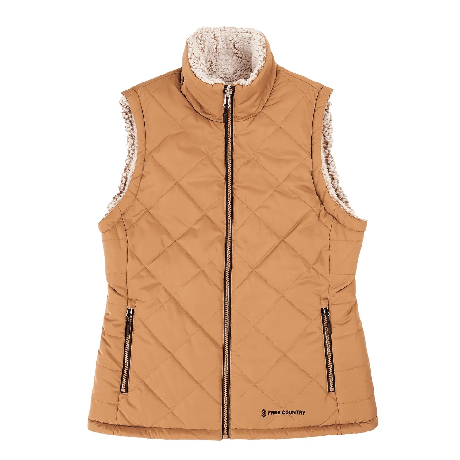 Free Country Women's Expedition Stratus Lite Reversible Vest in Camel