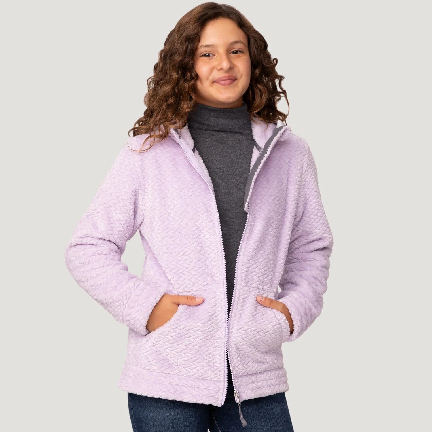 Free Country Girl's Braided Butter Pile Jacket in Lilac