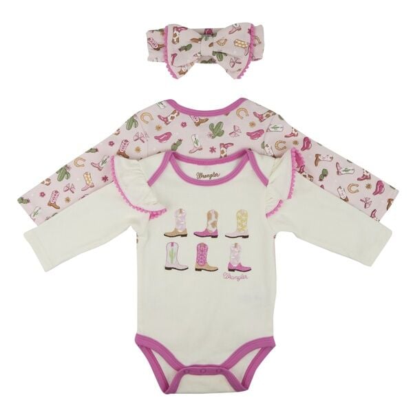 Wrangler Girl's Infant Cowgirl Boots Bodysuit