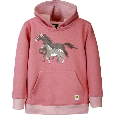 John Deere Toddler's Mama & Foal Hoodie in Pink