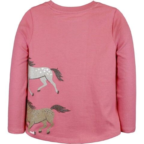 John Deere Girl's Wild Horses Long Sleeve T-Shirt in Pink