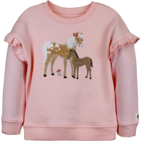 John Deere Girl's Mama And Foal Crewneck Sweatshirt in Pink