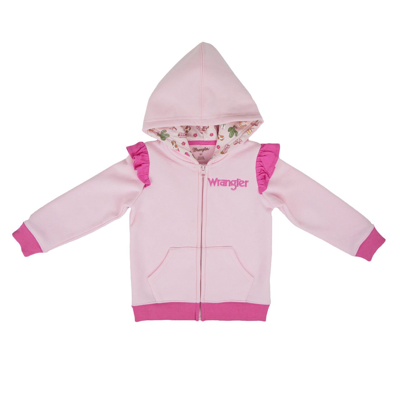 Wrangler Girl's Ruffle Sleeve Horseshoe Hoodie