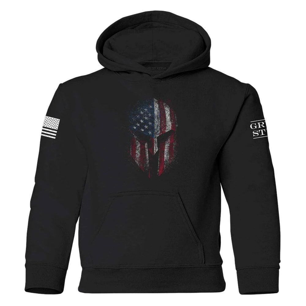Grunt Style Kids' American Spartan Hoodie in Black