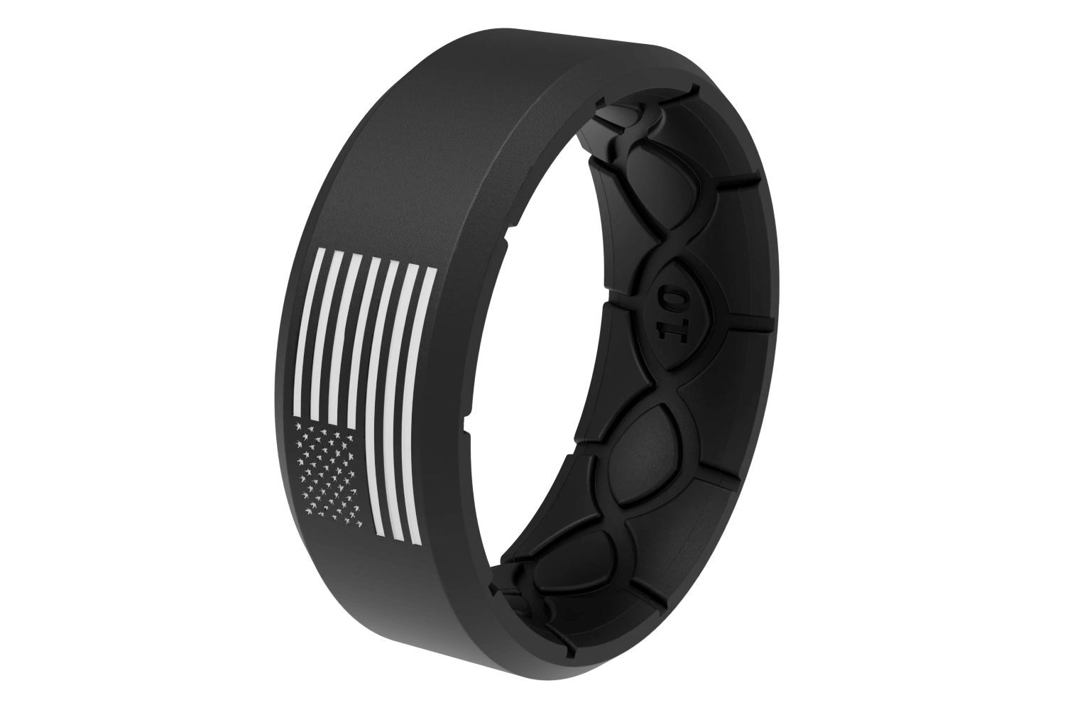 Groove Life Edge Hero America Black & White Flag Ring, Size 9