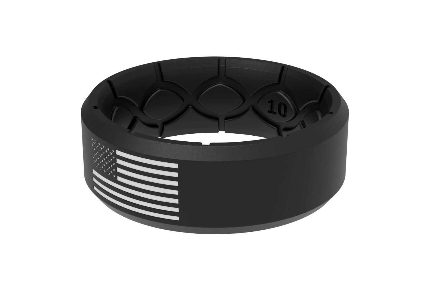 Groove Life Edge Hero America Black & White Flag Ring, Size 10