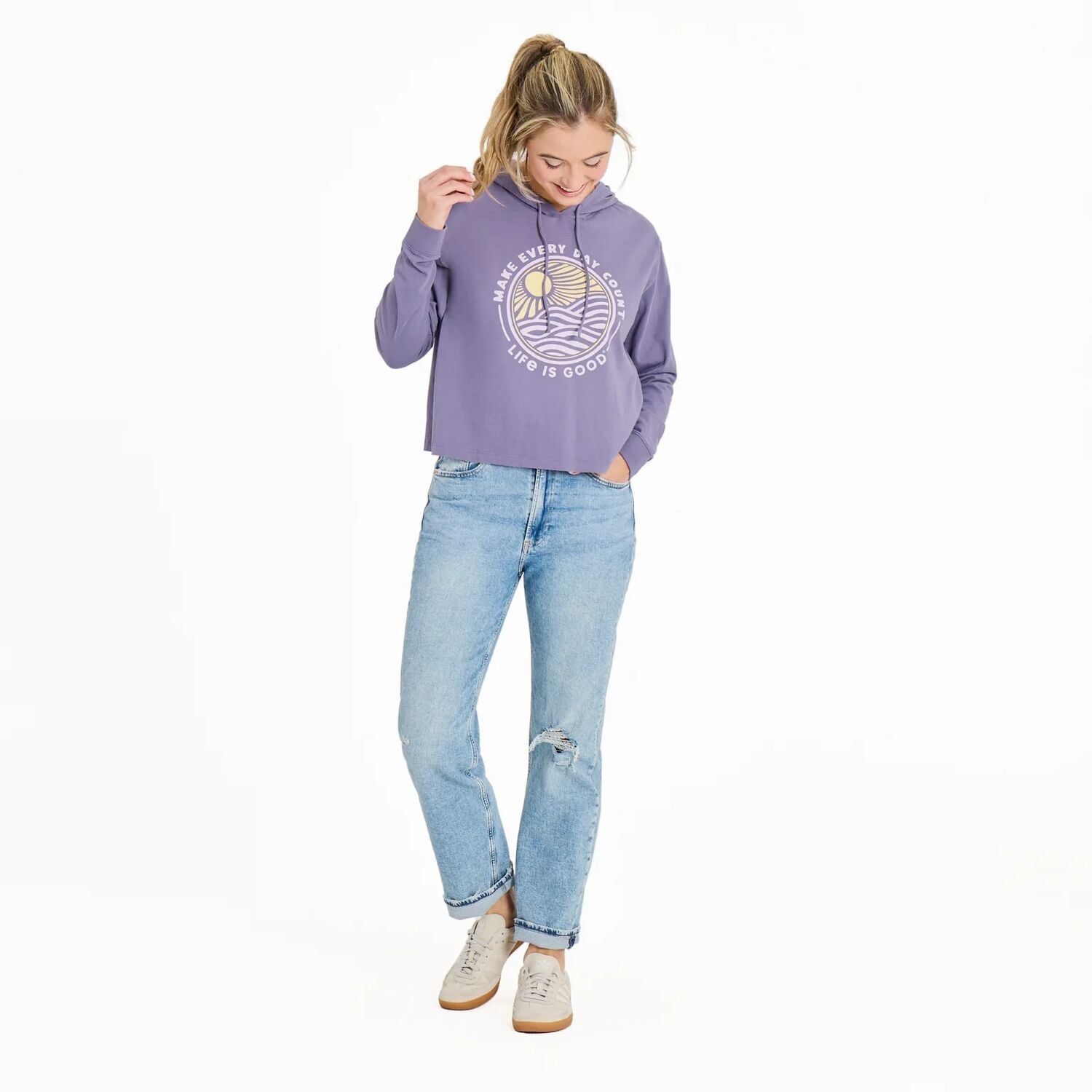 Life Is Good Women's Make Every Day Count Sunset Crusher Boxy Hoodie