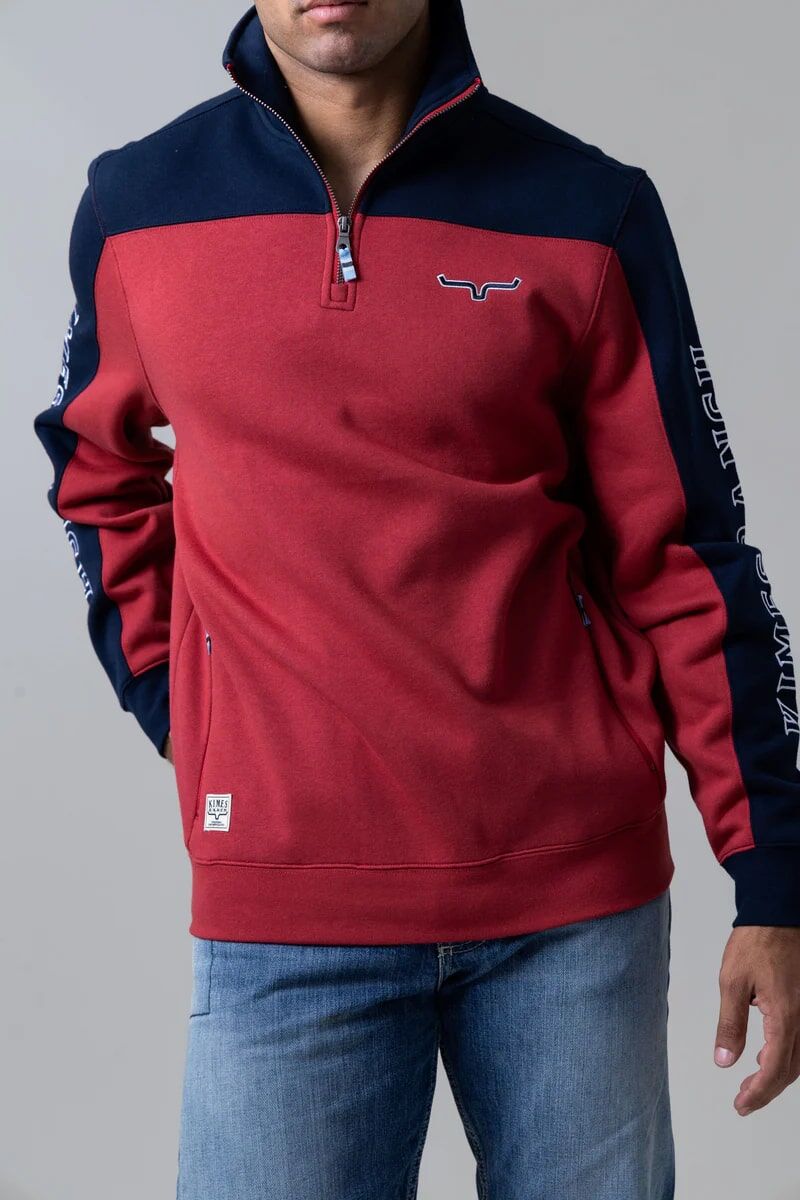 Kimes Ranch Men's Competitor 1/4 Zip Pullover in Red
