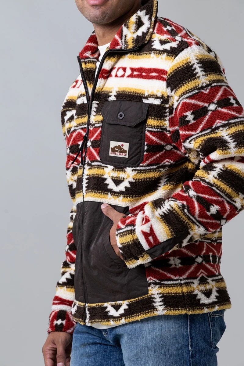 Kimes Ranch Men's Maxwell Full Zip Fleece Jacket in Brown