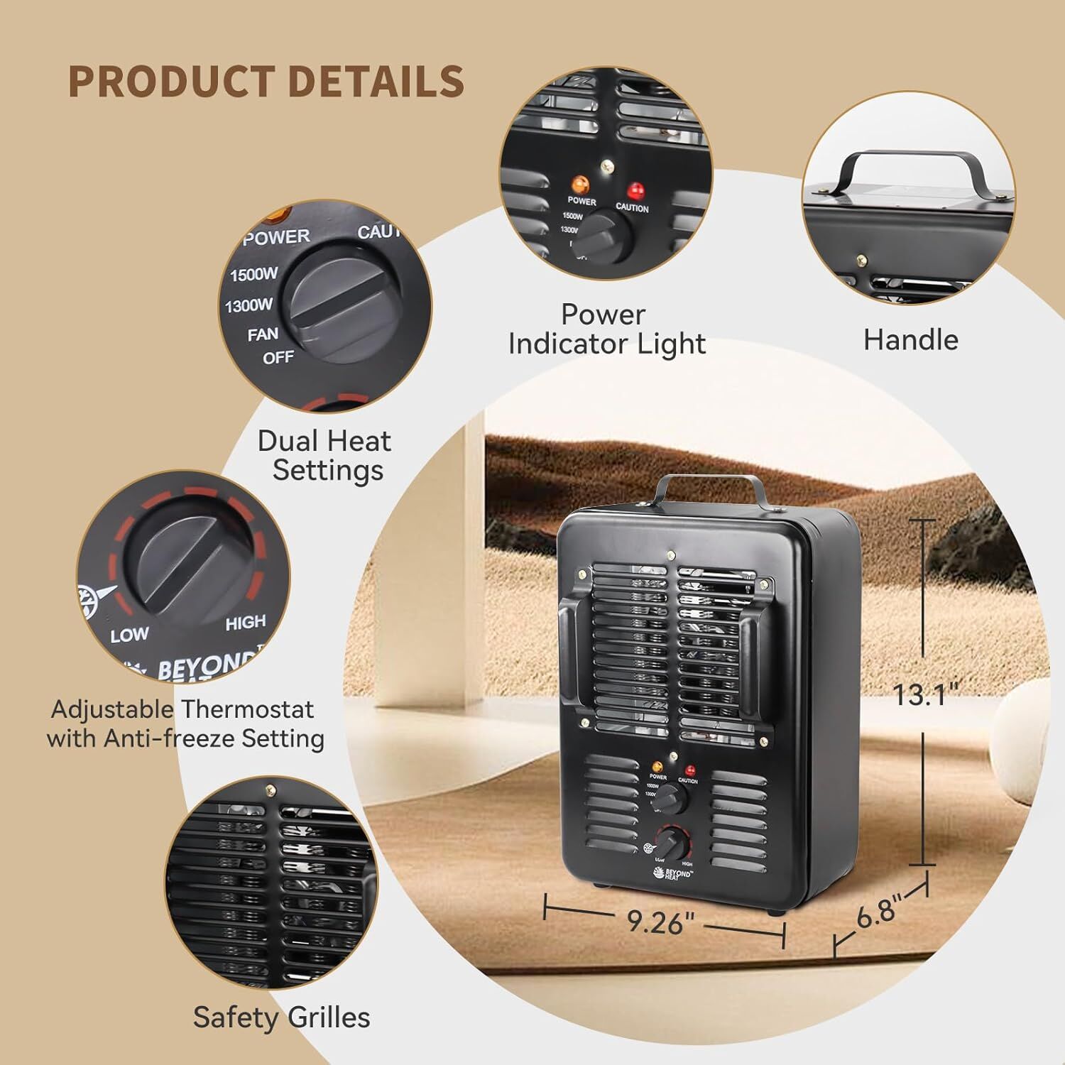 Beyond Heat Milkhouse Space Heater with Thermostat