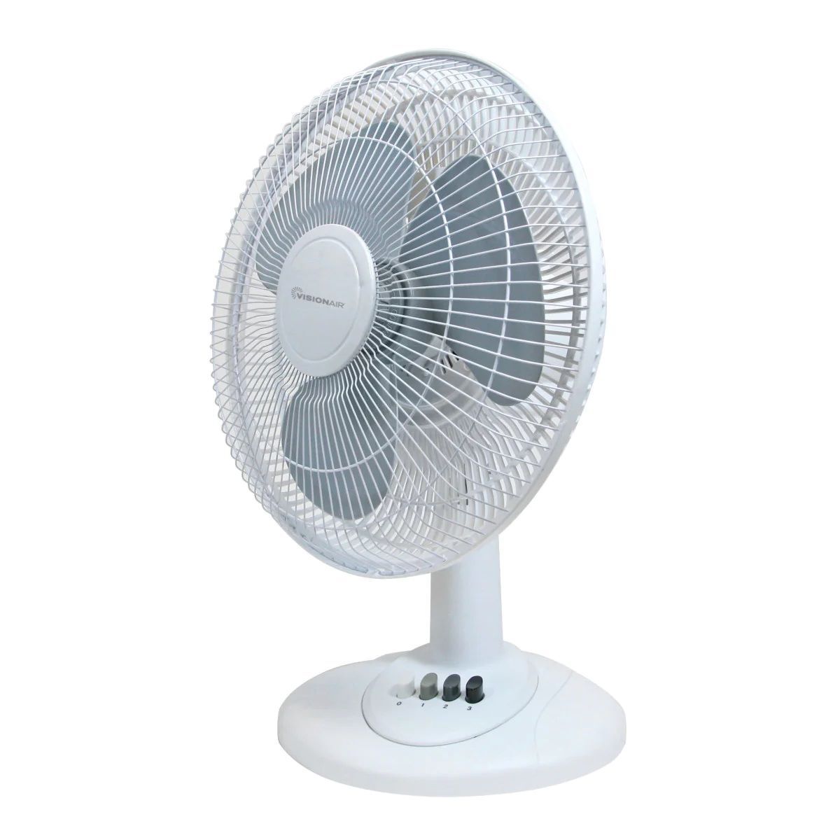 Visionair White Oscillating Table Fan, 12-In