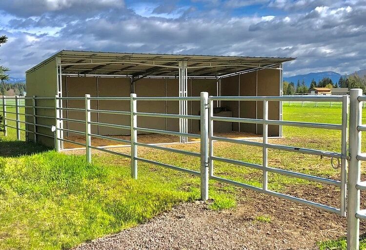 Noble Panels & Gates Open Front Shelter Frame Kit, 12-Ft x 24-Ft