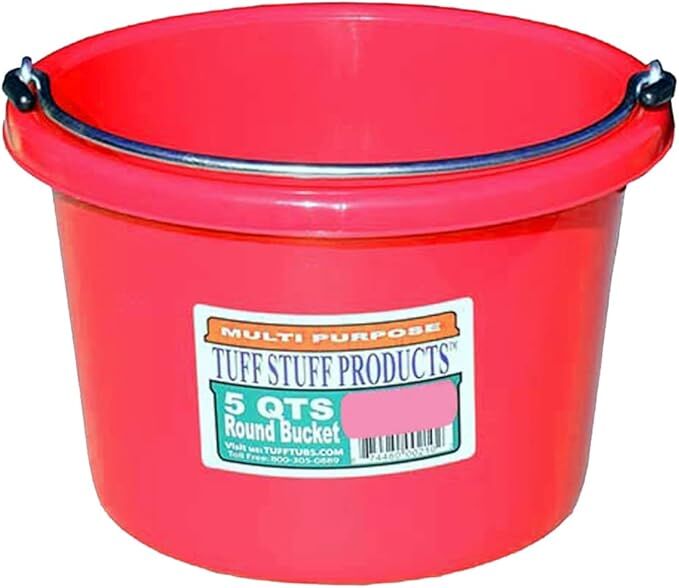 Tuff Stuff Red Round Bucket, 5-Qt
