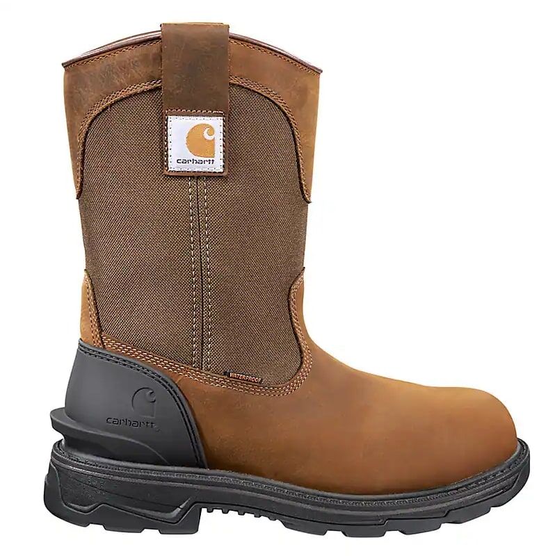 Carhartt Men's Ironwood Waterproof 11-In Soft Toe Wellington Boot in Bison Brown Oil Tan