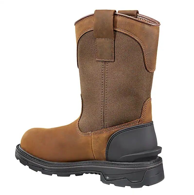 Carhartt Men's Ironwood Waterproof 11-In Soft Toe Wellington Boot in Bison Brown Oil Tan