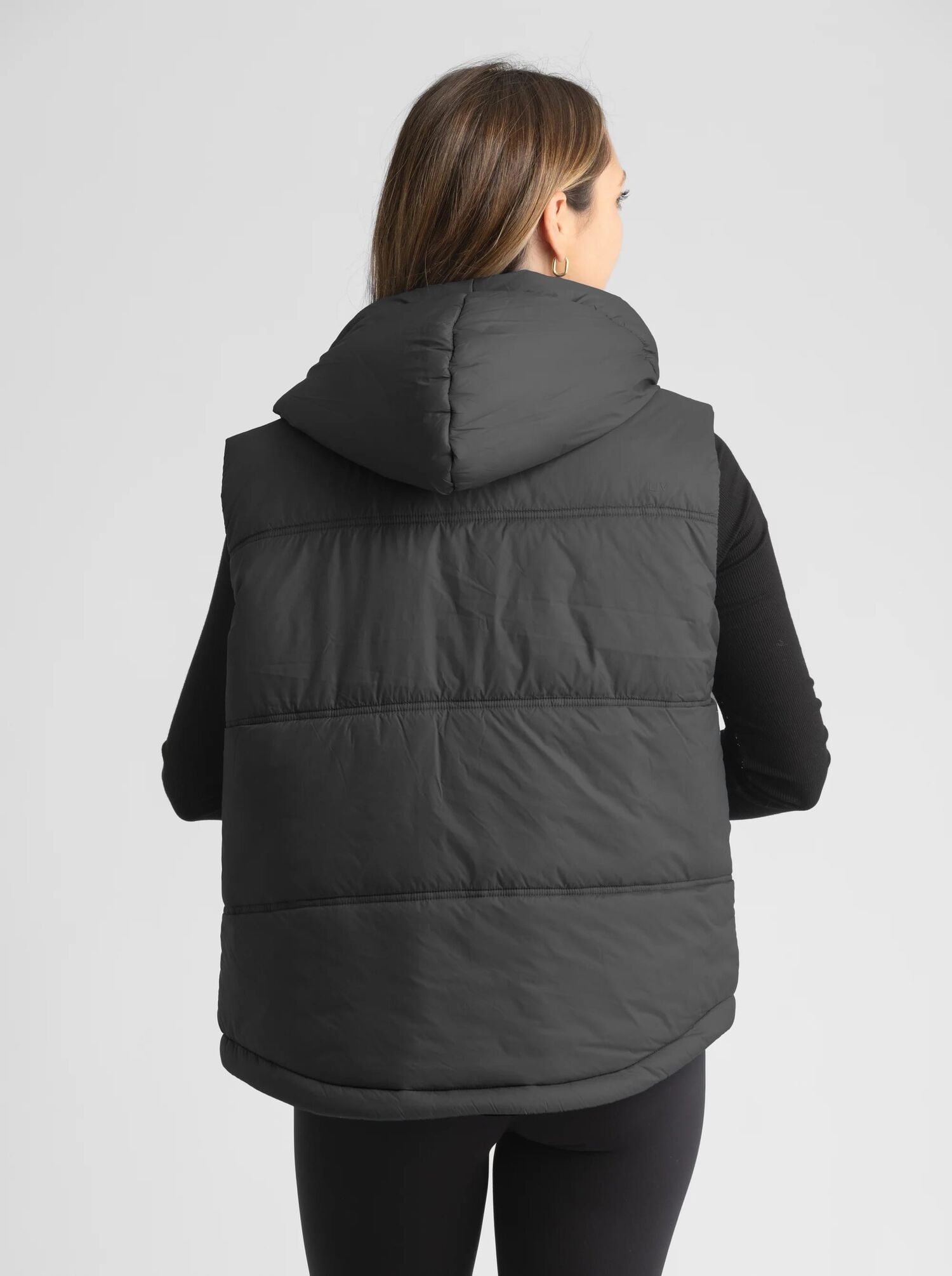 Liv Outdoor Women's Daphne Super Soft Hooded Puffer Vest in Meteorite Black