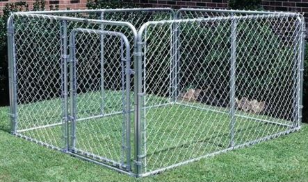 Stephens Pipe Steel 10 X 10 X 6-Ft. Dog Kennel System, Silver Series