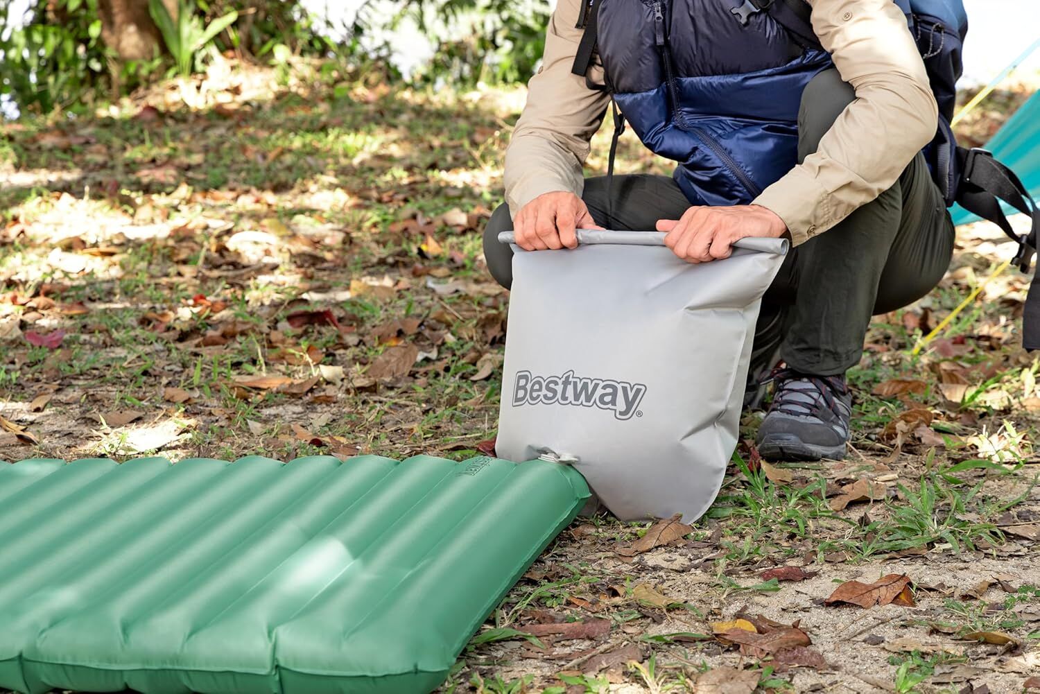 Bestway AdventuRest Insulated Large Rectangular Sleeping Air Pad, 78-In x 28-In x 3-In