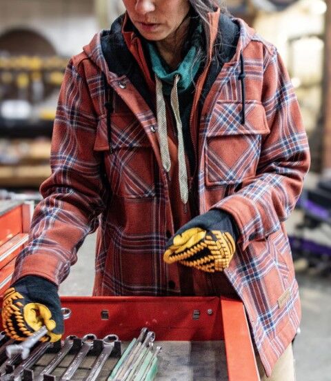 Noble Outfitters Women's Chore Coat in Brick Red