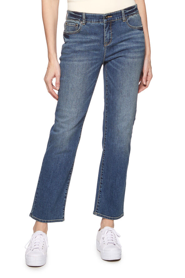 Threadgrit Women's Regina High Rise Straight Crop Jean