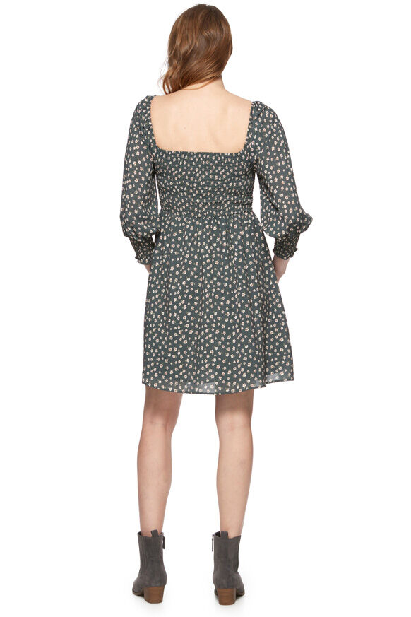 Threadgrit Women's Felicity 3/4 Sleeve Dress in Green