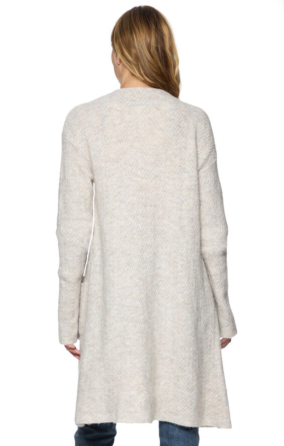 Threadgrit Women's Wren Open Front Cardigan in Heather Grey