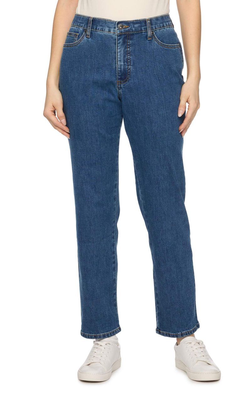 Threadgrit Women's Celine Mid Rise Straight Jean