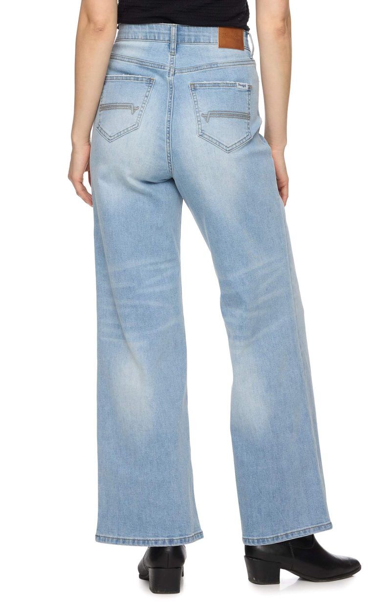 Threadgrit Women's Willow Mid Rise Wide Leg Jean