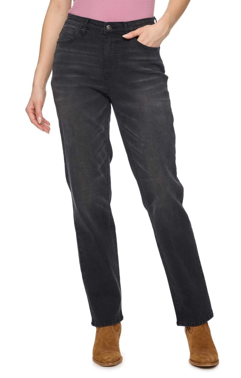 Threadgrit Women's Daphne Mid Rise Straight Jean