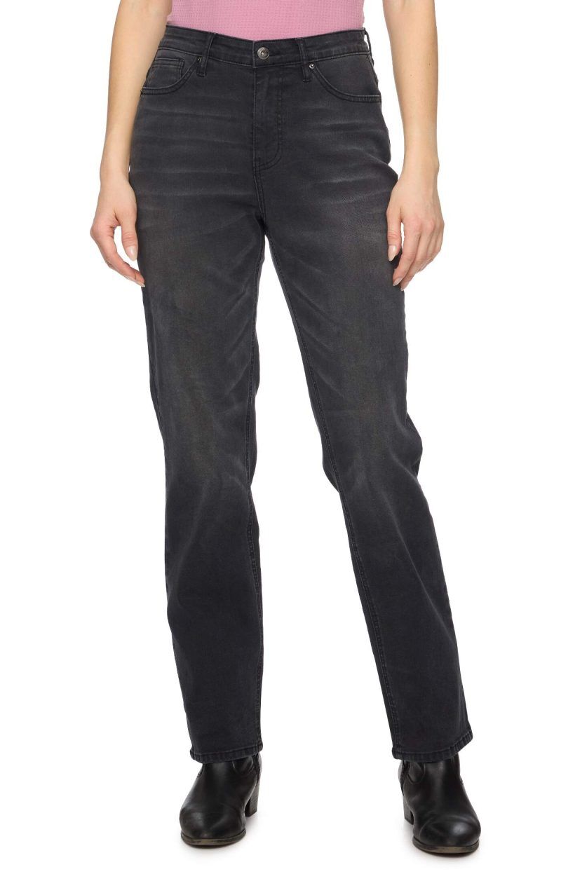 Threadgrit Women's Daphne Mid Rise Straight Jean