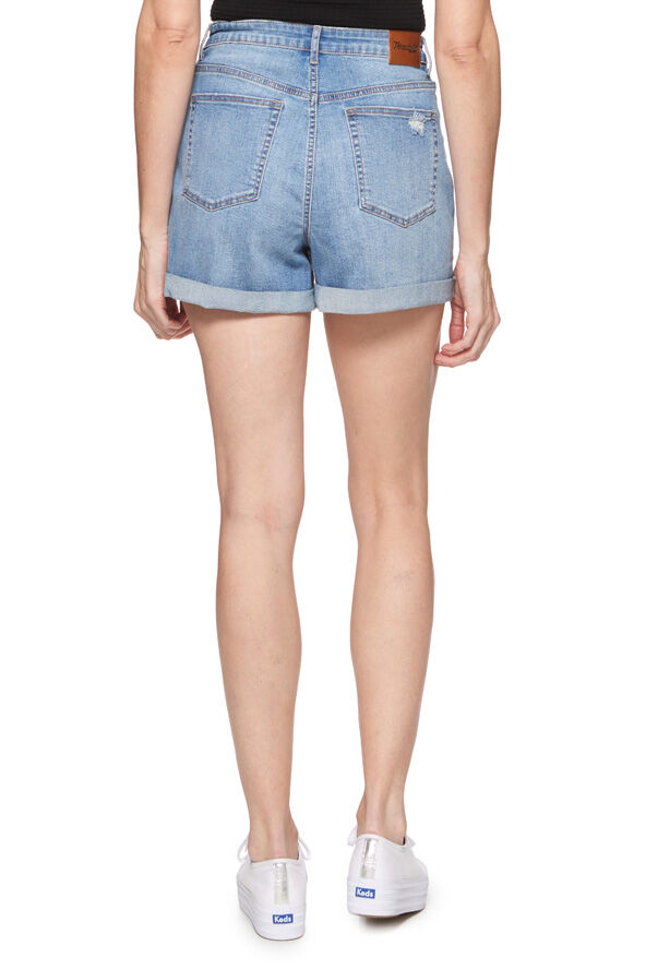 Threadgrit Women's Walerie Cuffed Denim Short in Light Wash