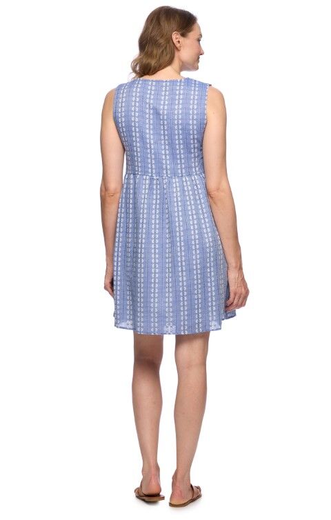 Threadgrit Women's Jemma Mini Dress in Chambray Print
