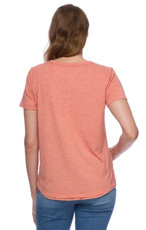 Threadgrit Women's Dixie Henley Top in Coral
