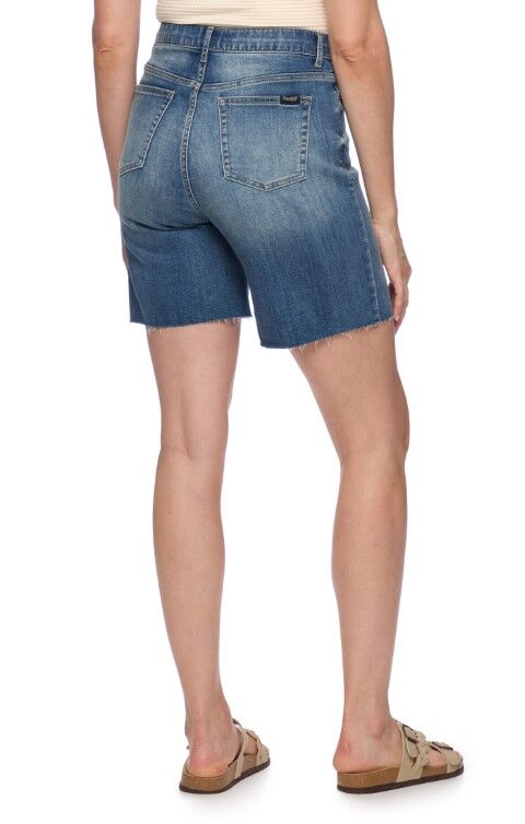 Threadgrit Women's Marlena Denim Midi Short in Azure