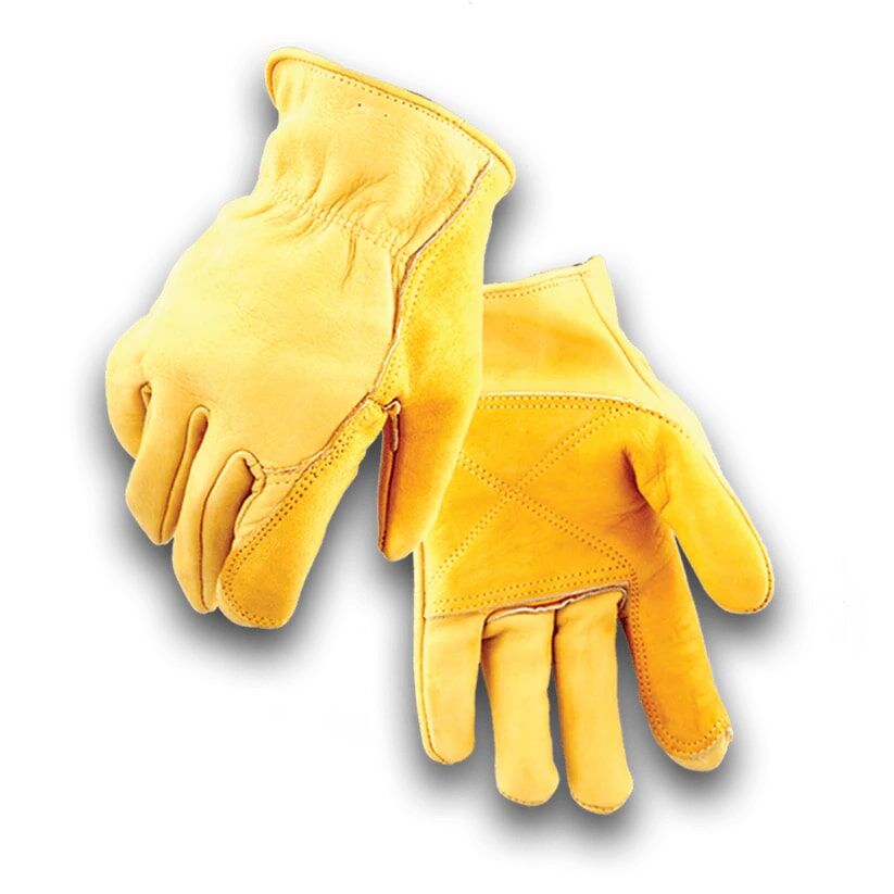 Golden Stag Gloves Men's Iron Fencer Cowhide Leather Work Glove in Gold