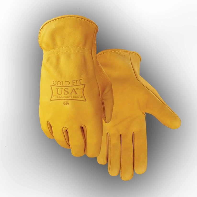 Golden Stag Gloves Men's Made In The USA Cowhide Leather Gloves in Gold