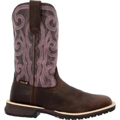 Rocky Women's Rosemary 11-In Waterproof Western Boot in Dark Brown