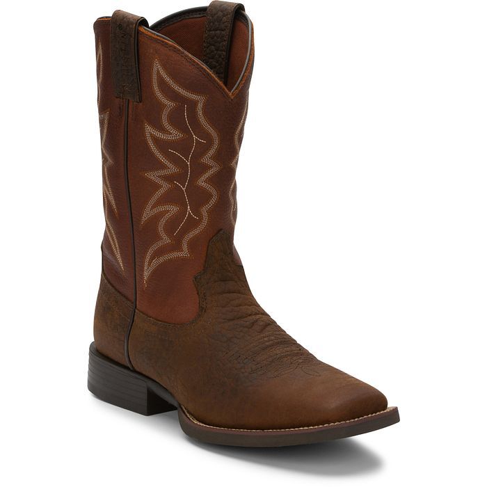 Justin Men's Chet 11-In Western Boot in Pebble Brown