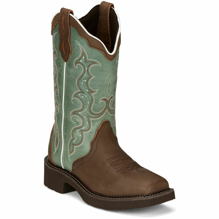 Justin Women's Raya 12-In Western Boot in Distressed Brown