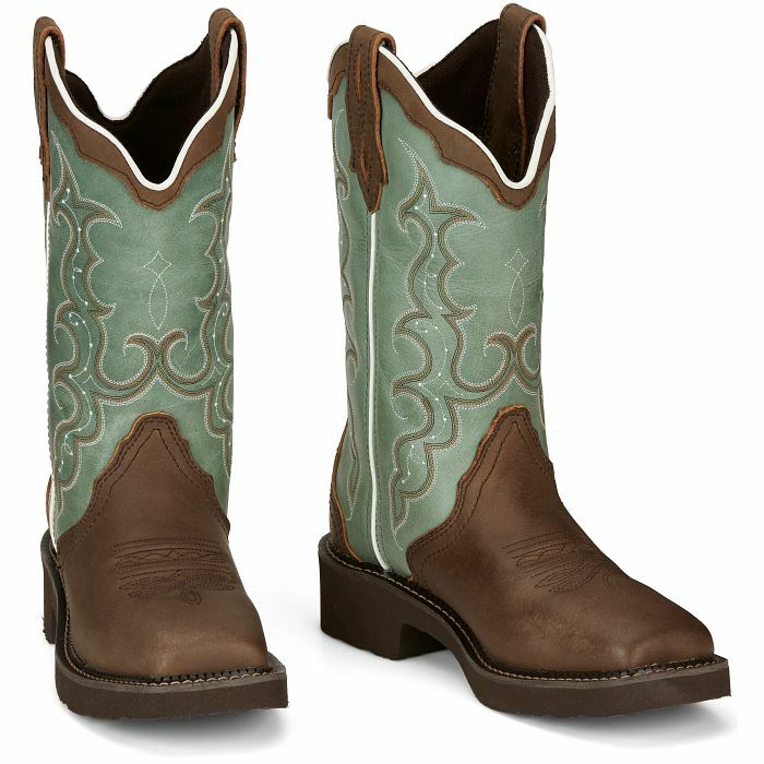 Justin Women's Raya 12-In Western Boot in Distressed Brown